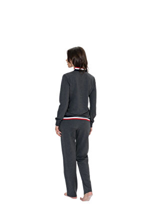 U.S. Polo Assn. Kadın Antrasit Melanj Pijama Takım 20112 