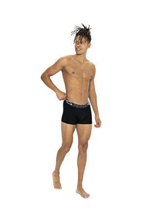 U.S. Polo Assn. Erkek Siyah - Antrasit - Baskılı 3 lü Boxer 