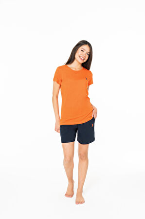 U.S. Polo Assn. Kadın Turuncu Şort Takım