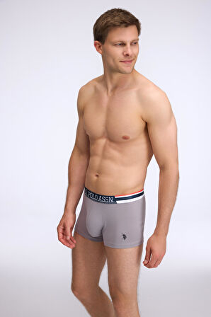  Erkek Gri - Kırmızı - Lacivert 3 lü Boxer 