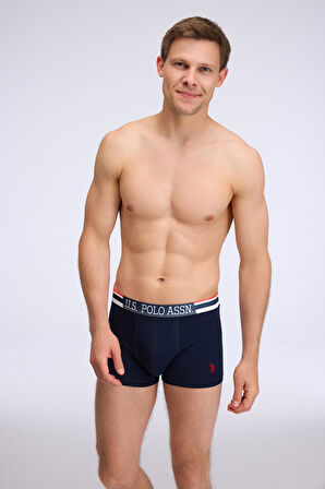  Erkek Gri - Kırmızı - Lacivert 3 lü Boxer 