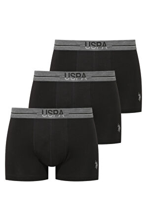  Erkek Siyah 3 lü Boxer 