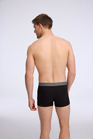  Erkek Siyah 3 lü Boxer 