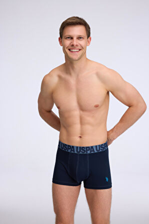  Erkek Lacivert - Saks - Sarı 3 lü Boxer 