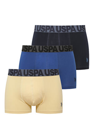  Erkek Lacivert - Saks - Sarı 3 lü Boxer 