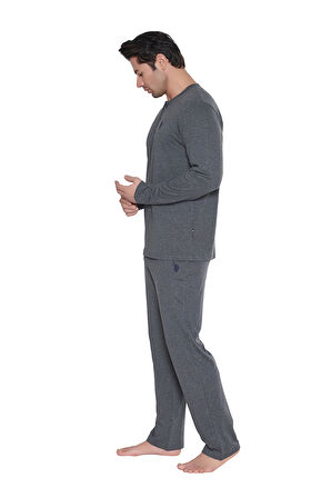 U.S. Polo Assn. Erkek Antrasit Melanj Pijama Takım 