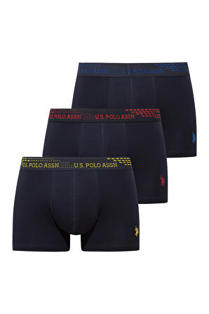 U.S. Polo Assn. Erkek 200 Lacivert - Lacivert - Lacivert 3 lü Boxer 