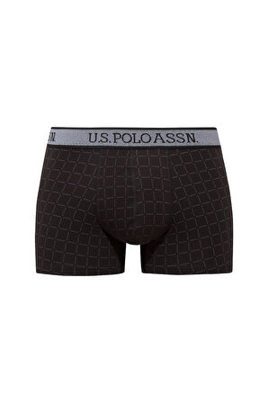 U.S. Polo Assn. Erkek Siyah - Antrasit - Baskılı 3 lü Boxer 