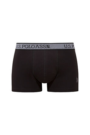 U.S. Polo Assn. Erkek Siyah - Antrasit - Baskılı 3 lü Boxer 