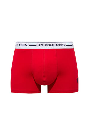 U.S. Polo Assn. Erkek Lacivert - Kırmızı - Baskılı 3 lü Boxer 