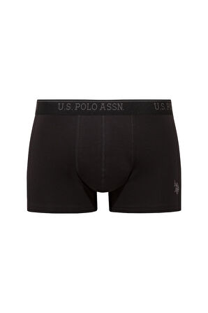 U.S. Polo Assn. 80651 201 Siyah - Lacivert-  Baskılı 3 lü Boxer 