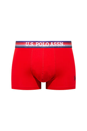 U.S. Polo Assn. 80651 201 Kırmızı - Lacivert - Gri Melanj 3 lü Boxer 