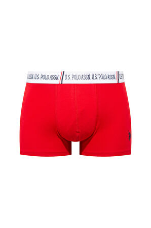 U.S. Polo Assn. 80651 Kırmızı - Lacivert -  Beyaz 3 lü Boxer 