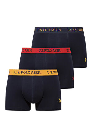 U.S. Polo Assn. Erkek  201 Lacivert - Lacivert - Lacivert 3 lü Boxer 