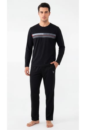 Erkek Siyah Pijama Takım