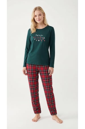 Kadın Yeşil Pijama Takım