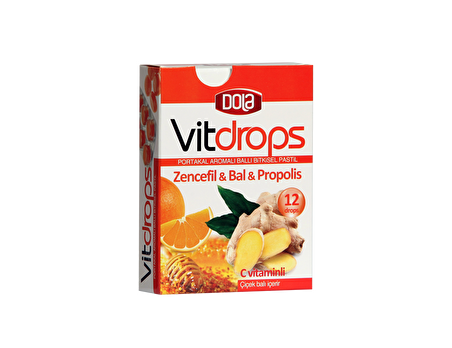 Dola Vitdrops Zencefil Bal 30 g Boğaz Pastili