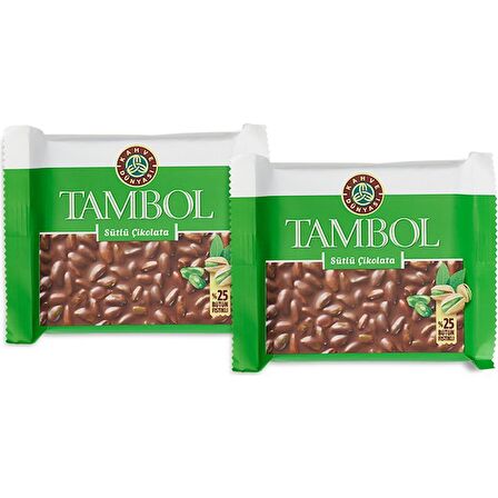 Tambol Bütün Fıstıklı Sütlü Çikolata 100 gr 2'li