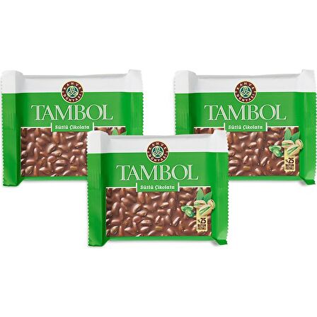  Tambol Bütün Fıstıklı Sütlü Çikolata 100 gr 3'lü