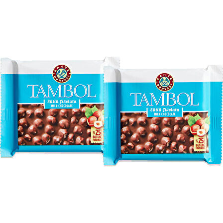 Tambol Bütün Fındıklı Sütlü Çikolata 100 gr 2'li