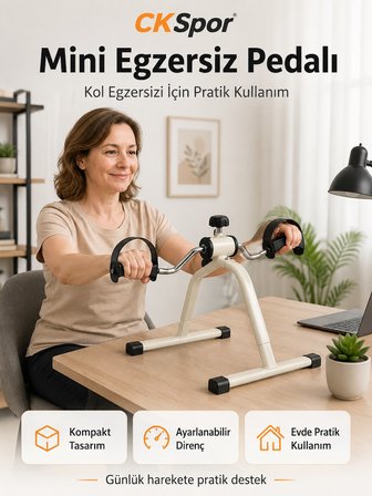 CKSpor Pratik Mini Egzersiz Bisikleti Kol Bacak Pedalı Kondisyon Bisikleti