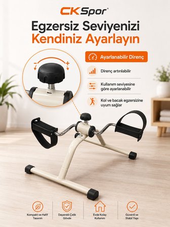 CKSpor Pratik Mini Egzersiz Bisikleti Kol Bacak Pedalı Kondisyon Bisikleti