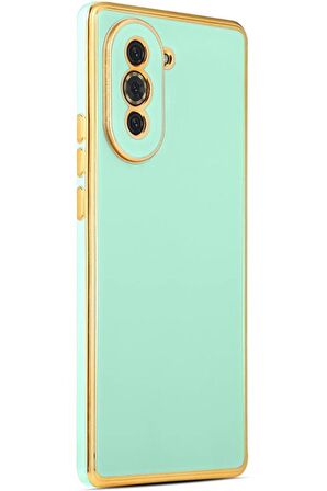 Huawei Nova 10 Pro Kılıf Kamera Korumalı Altın Kenar Tasarım Silikon