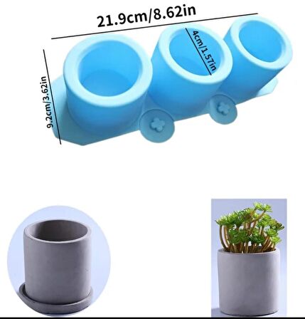 Üçlü Sükulent Saksı Kalıbı
