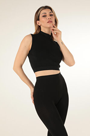 Mio Studio Turtleneck Sports Kısa Üst