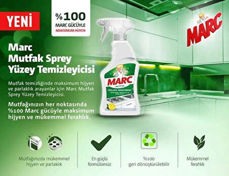 Marc Mutfak Temizleyici Yağ Çözücü Limon Kokulu Sprey 750 ml