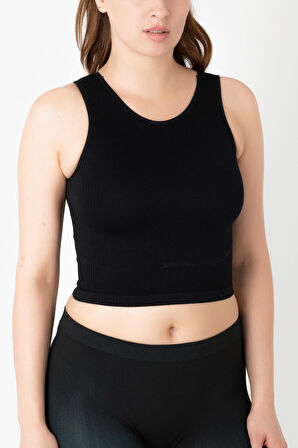 Gigotto Seamless Ripli Crop Tişört