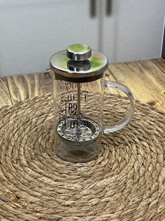 Hometarz French Press Cam Kahve Bitki Demliği 2 li 600 ml 350 ml
