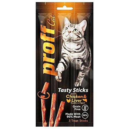 Proff Tasty Ciğer - Tavuklu Çubuk Yetişkin Kedi Ödülü 3x5 g 