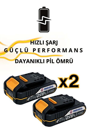 Mur-pl10w Sarı 21v 2.0ah Profesyonel Çift Batarya Şarjlı Alçıpan Vidalama Sarı Kömürsüz