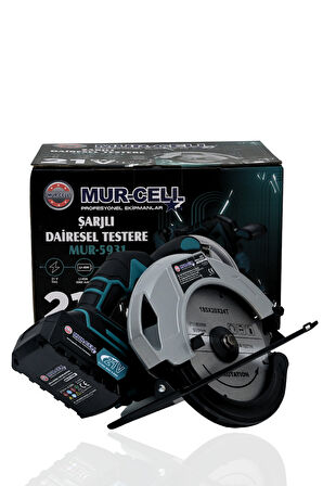 Mur-5931 Mavi 21v 4.0ah Şarjlı Profesyonel Sunta Kesme Daire Testere Makinesi
