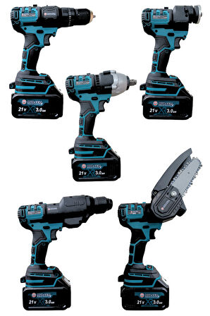 MUR-9019 5 Lİ Değişen Kafa Budama Testeresi Taşlama Darbeli Vidalama Kırıcı Hilti