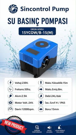 MUR-CELL SİNCONTROLLER YENİ NESİL SU MOTORU SU POMPASI 15M