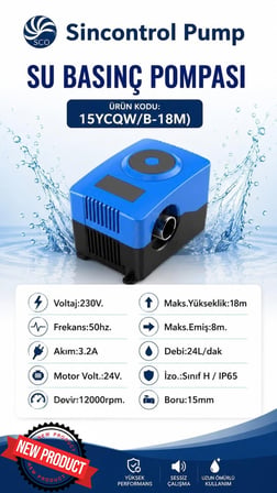 SİNCONTROLLER YENİ NESİL SU MOTORU SU POMPASI 18M