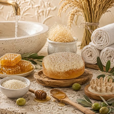 Internatural Ballı & Eşek Sütlü Kabak Lifli Bitkisel Sabun 110 g