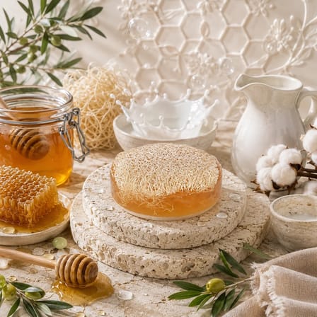 Internatural Ballı & Eşek Sütlü Kabak Lifli Bitkisel Sabun 110 g