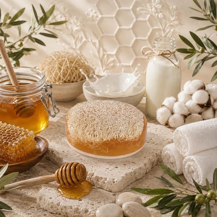 Internatural Ballı & Eşek Sütlü Kabak Lifli Bitkisel Sabun 110 g