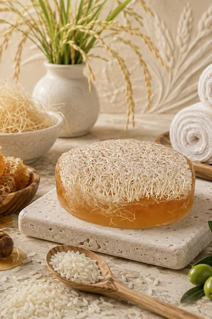 İnternatural Ballı & Pirinç Kabak Lifli Bitkisel Sabun 110 G