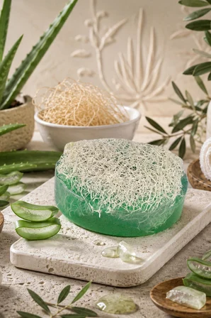 İnternatural Aloe Vera Kabak Lifli Bitkisel Sabun 110 G