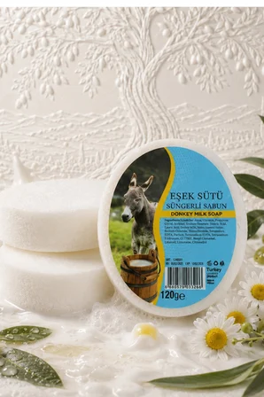 İnternatural Eşek Sütü Süngerli Bitkisel Banyo Sabunu 120 G
