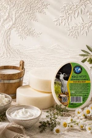 İnternatural Keçi Sütü Süngerli Bitkisel Sabun 120 G
