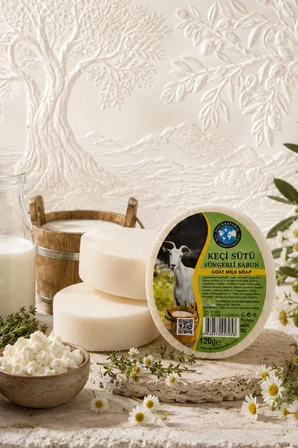 İnternatural Keçi Sütü Süngerli Bitkisel Sabun 120 G