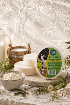 İnternatural Keçi Sütü Süngerli Bitkisel Sabun 120 G