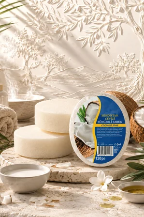 İnternatural Hindistan Cevizi Süngerli Bitkisel Banyo Sabunu 120 G