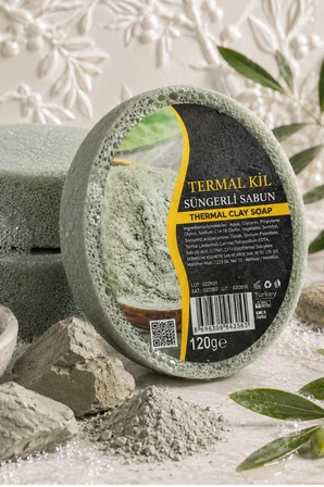İnternatural Termal Kil Süngerli Bitkisel Banyo Sabunu 120 G