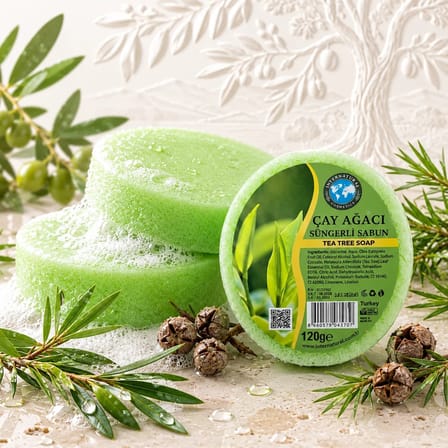 Internatural Çay Ağacı Süngerli Bitkisel Banyo Sabunu 120 g